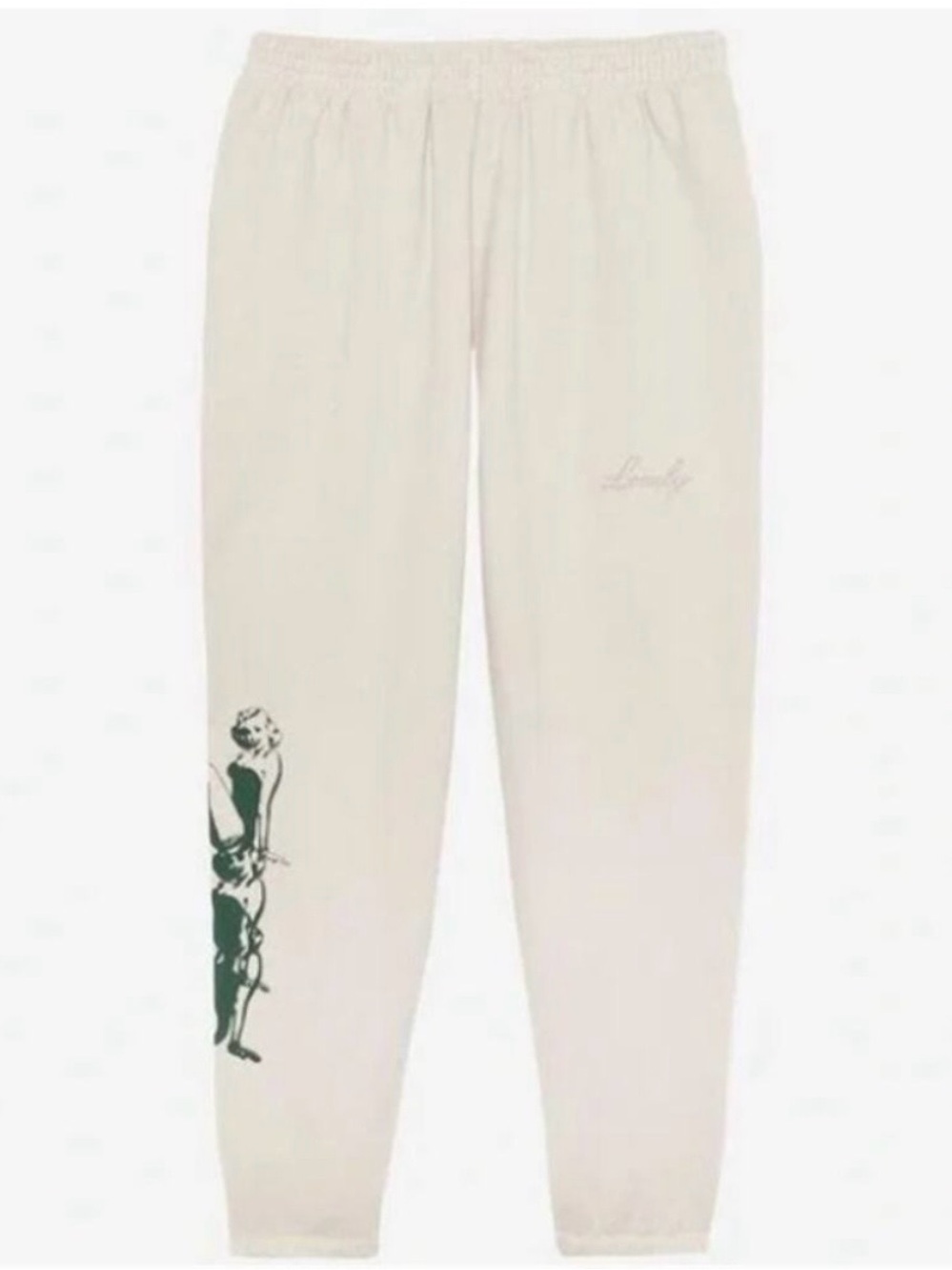 Lonely Ghost Cream Graphic Sweatpants